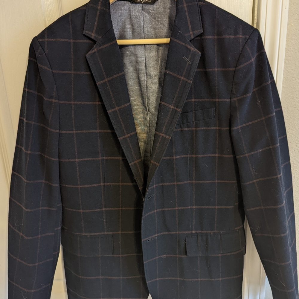 Slim Fit Windowpane Blazer